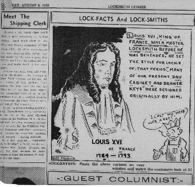 {Cartoon Locksmith Ledger Aug. 4 1939}